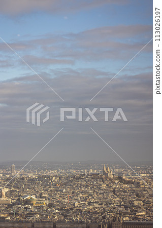 Panoramic view of Paris, view from Montparnasse Tower, Sacré-Coeur Basilica Panoramic view of Paris, view from Montparnasse Tower, Sacré-Coeur Basilica 113026197