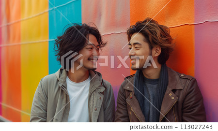 Japanese gay couple - Stock Illustration [113027243] - PIXTA