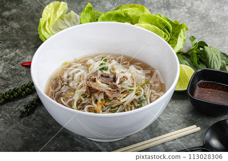 Vietnamese traditional soup Pho Bo with beef Vietnamese traditional soup Pho Bo with beef 113028306