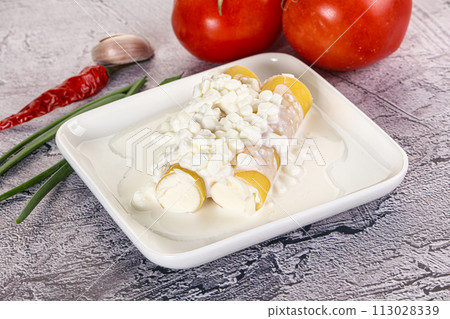 Italian cuisine Cannelloni staffed cheese 113028339