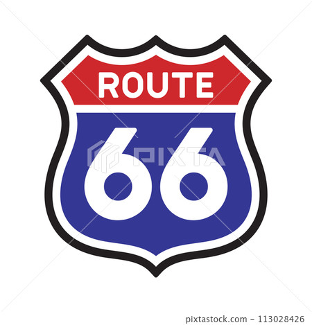 Route 66 Sign on White Background. Vector Route 66 Sign on White Background. Vector 113028426