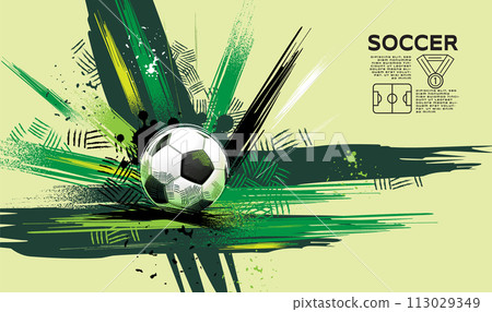 Soccer Template design , Football banner, Sport layout design, Sketch, Drawing, vector , abstract background 113029349