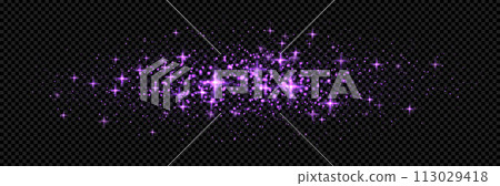 Purple glitter background. Light glow effect with firegly sparkle. Vector abstract bokeh flare. Magic stars illustration Purple glitter background. Light glow effect with firegly sparkle. Vector abstract bokeh flare. Magic stars illustration 113029418