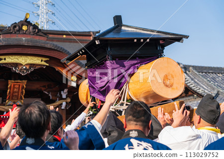 春天的田形神社、豐收節（愛知縣小牧市） 113029752