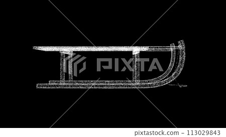 3D Sledge on black background. Sport Health concept. Winter Fun. Business advertising backdrop. For title, text, presentation. 3d animation 3D Sledge on black background. Sport Health concept. Winter Fun. Business advertising backdrop. For title, text, presentation. 3d animation 113029843