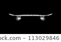 3D Skateboard on black background. Sport Health concept. Sports Equipment. Business advertising backdrop. For title, text, presentation. 3d animation 113029846