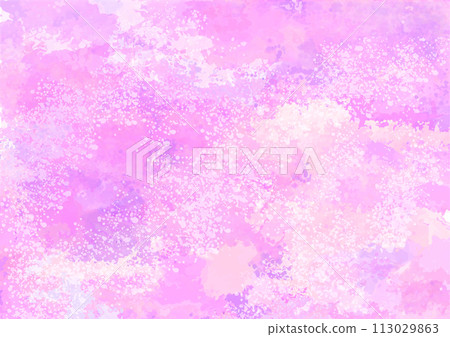 Pink cherry blossom flowers watercolor hand-drawn background pattern background 113029863