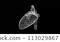 3D Heart on black background. Medical concept. Circulatory system. Business advertising backdrop. For title, text, presentation. 3d animation 113029867