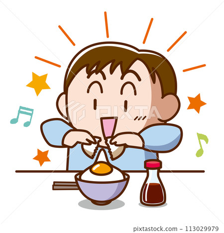 男孩在做蛋飯 男孩在做蛋飯 113029979