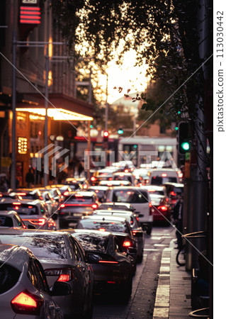 city at dusk 113030442