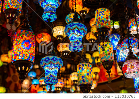 colorful turkish lamps 113030765