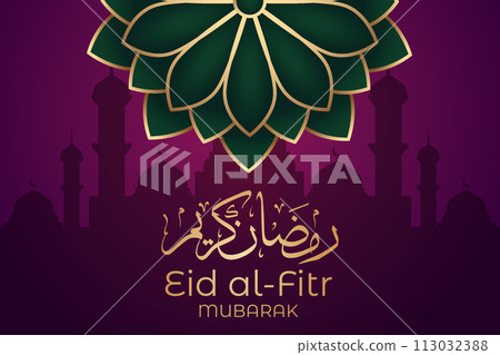 Eid al-Fitr, Ramadhan decorative greeting card Eid al-Fitr, Ramadhan decorative greeting card 113032388