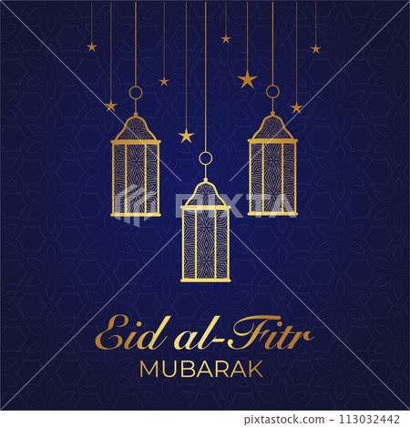 Eid al-Fitr, Ramadhan decorative greeting card 113032442