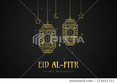 Vector Eid al-Fitr, Ramadhan decoration, Islamic background decorative greeting card 113032731