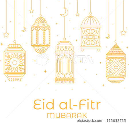 Vector Eid al-Fitr, Ramadhan decoration, Islamic background decorative greeting card Vector Eid al-Fitr, Ramadhan decoration, Islamic background decorative greeting card 113032735