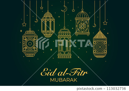 Vector Eid al-Fitr, Ramadhan decoration, Islamic background decorative greeting card Vector Eid al-Fitr, Ramadhan decoration, Islamic background decorative greeting card 113032736