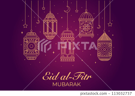 Vector Eid al-Fitr, Ramadhan decoration, Islamic background decorative greeting card Vector Eid al-Fitr, Ramadhan decoration, Islamic background decorative greeting card 113032737