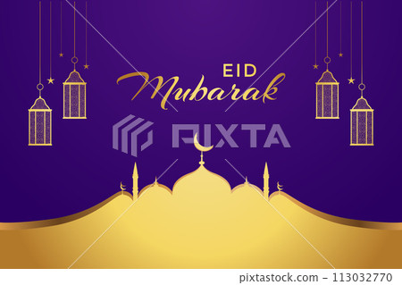 Vector Eid al-Fitr, Ramadhan decoration, Islamic background decorative greeting card 113032770
