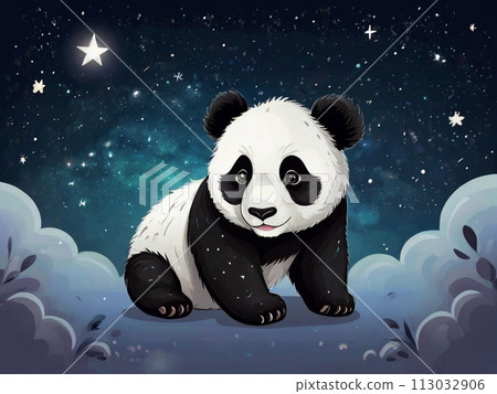 AI-generated content. Portrait of a cute baby panda. 113032906