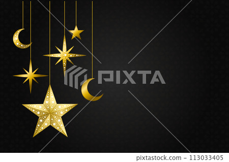 Vector Eid al-Fitr, Ramadhan decoration, Islamic background decorative greeting card 113033405