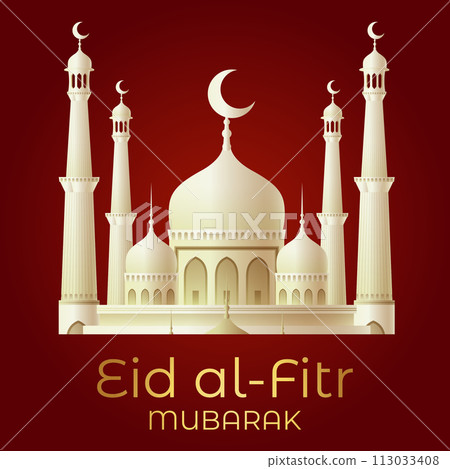 Vector Eid al-Fitr, Ramadhan decoration, Islamic background decorative greeting card 113033408