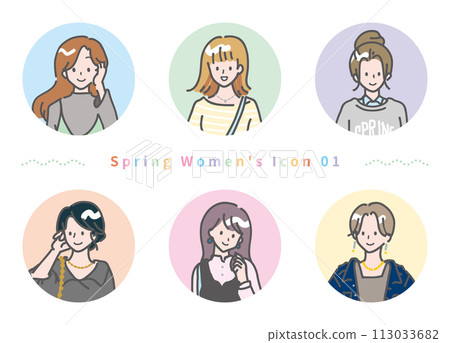 春天婦女圖標集 01 113033682