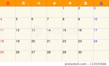 Simple calendar 113033686