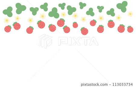 Cute strawberry line frame Cute strawberry line frame 113033734
