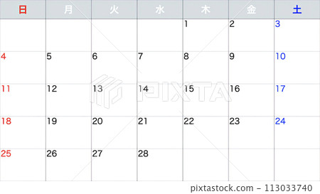 Simple calendar 113033740
