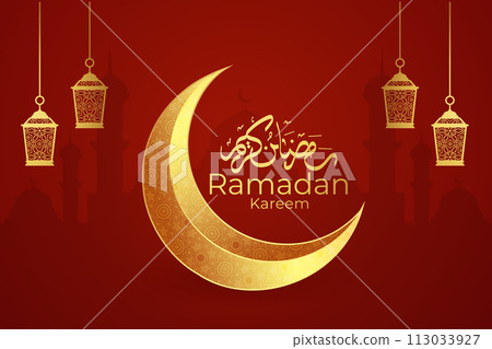 Vector Eid al-Fitr, Ramadhan decoration, Islamic background decorative greeting card 113033927