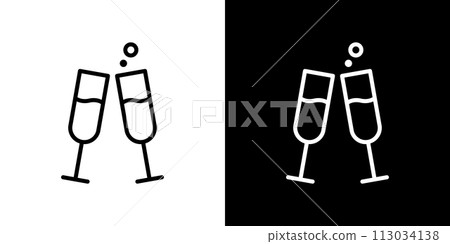 Editable champagne glass vector icon Editable champagne glass vector icon 113034138