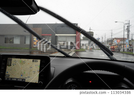 car navigation in driver's seat 113034386