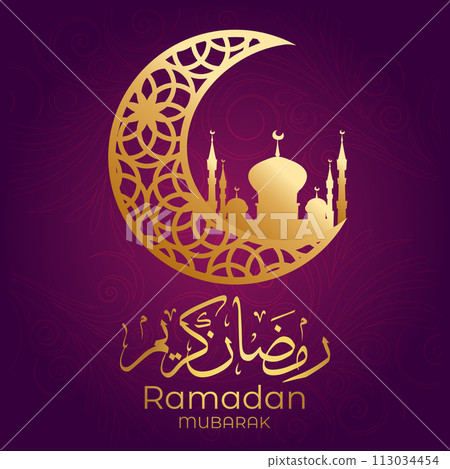 Vector Eid al-Fitr, Ramadhan decoration, Islamic background decorative greeting card 113034454