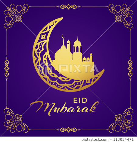 Vector Eid al-Fitr, Ramadhan decoration, Islamic background decorative greeting card 113034471