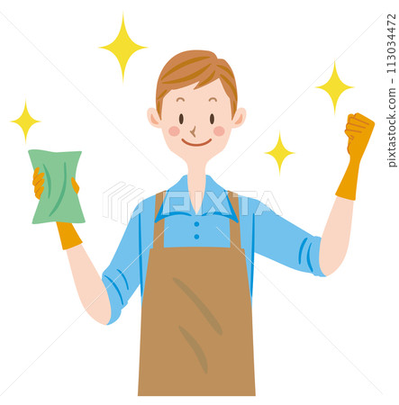 A husband who does his best to clean 113034472