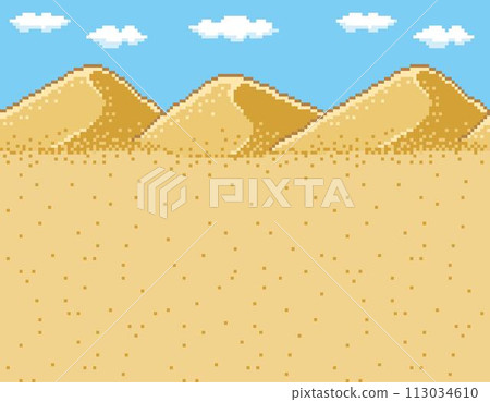 RPG風格像素藝術背景沙漠 113034610