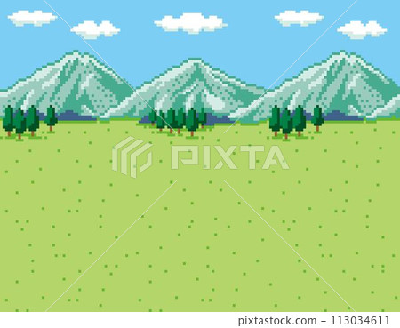 RPG風格像素藝術背景草原 113034611