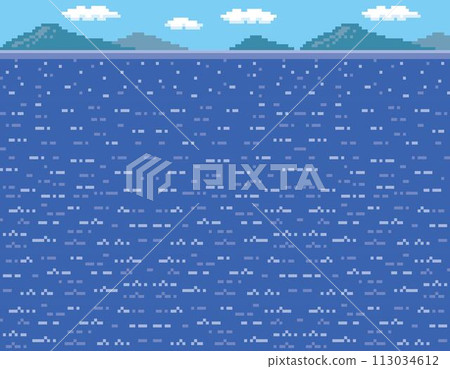 RPG風格像素藝術背景海 113034612