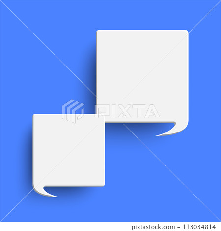 White empty speech bubble on blue background 113034814