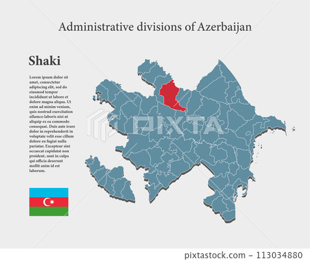 Vector map Azerbaijan, region Shaki 113034880