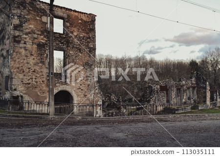 Destroyed building during World War 2 in Oradour- sur -Glane France 113035111