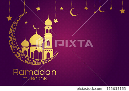 Vector Eid al-Fitr, Ramadhan decoration, Islamic background decorative greeting card 113035163