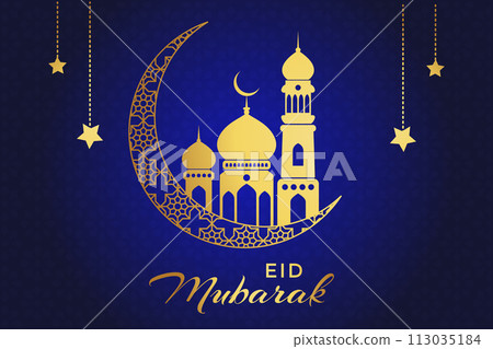 Vector Eid al-Fitr, Ramadhan decoration, Islamic background decorative greeting card 113035184