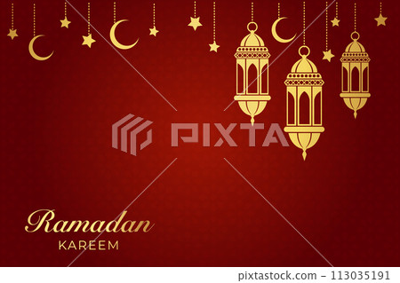 Vector Eid al-Fitr, Ramadhan decoration, Islamic background decorative greeting card Vector Eid al-Fitr, Ramadhan decoration, Islamic background decorative greeting card 113035191