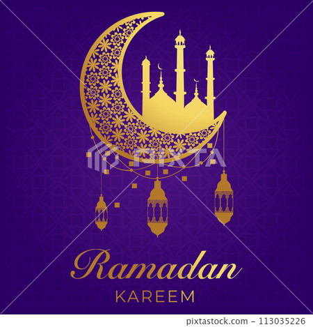 Vector Eid al-Fitr, Ramadhan decoration, Islamic background decorative greeting card Vector Eid al-Fitr, Ramadhan decoration, Islamic background decorative greeting card 113035226