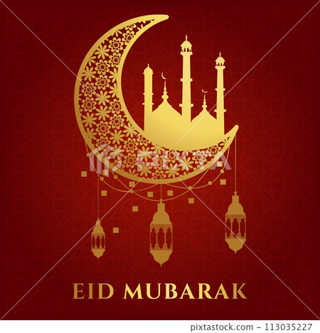 Vector Eid al-Fitr, Ramadhan decoration, Islamic background decorative greeting card 113035227