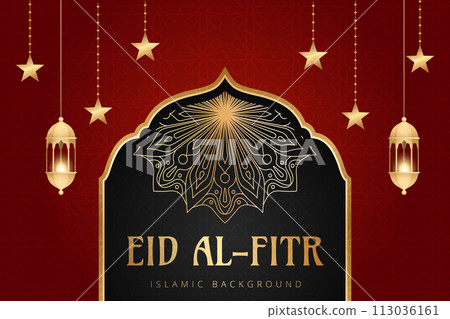 Vector Eid al-Fitr, Ramadhan decoration, Islamic background decorative greeting card 113036161