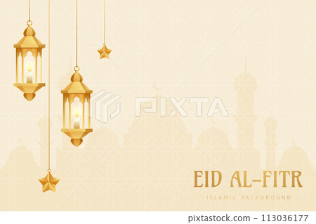 Vector Eid al-Fitr, Ramadhan decoration, Islamic background decorative greeting card 113036177