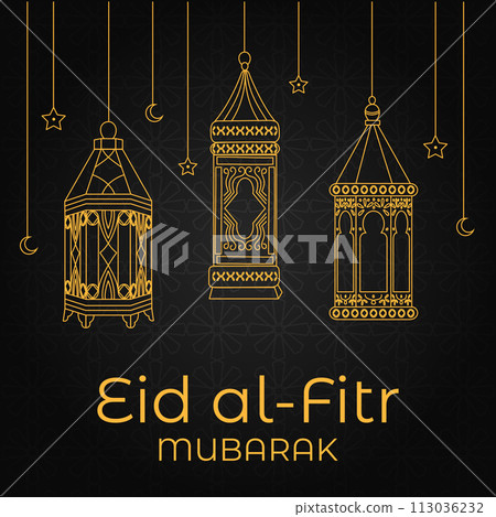 Vector Eid al-Fitr, Ramadhan decoration, Islamic background decorative greeting card Vector Eid al-Fitr, Ramadhan decoration, Islamic background decorative greeting card 113036232