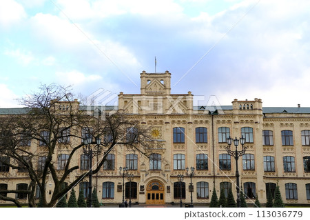 Kyiv, Ukraine - March 14, 2024. Park of National Technical University of Igor Sikorsky Polytechnic Institute in Kyiv, Ukraine Kyiv, Ukraine - March 14, 2024. Park of National Technical University of Igor Sikorsky Polytechnic Institute in Kyiv, Ukraine 113036779